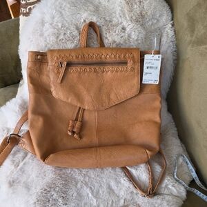 NWT Elegant Day & Mood Tan Leather Backpack